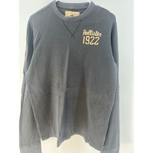 Hollister 1922 Men's Long Sleeve Thermal Crew Neck Shirt Gray Size L